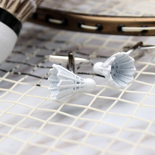 White Shuttlecock Cuff Links