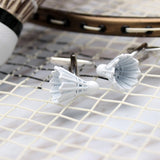 White Shuttlecock Cuff Links