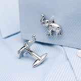 Silver Elephant Cuff Links