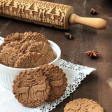 3D Rolling Pin- Reindeer & Christmas Trees