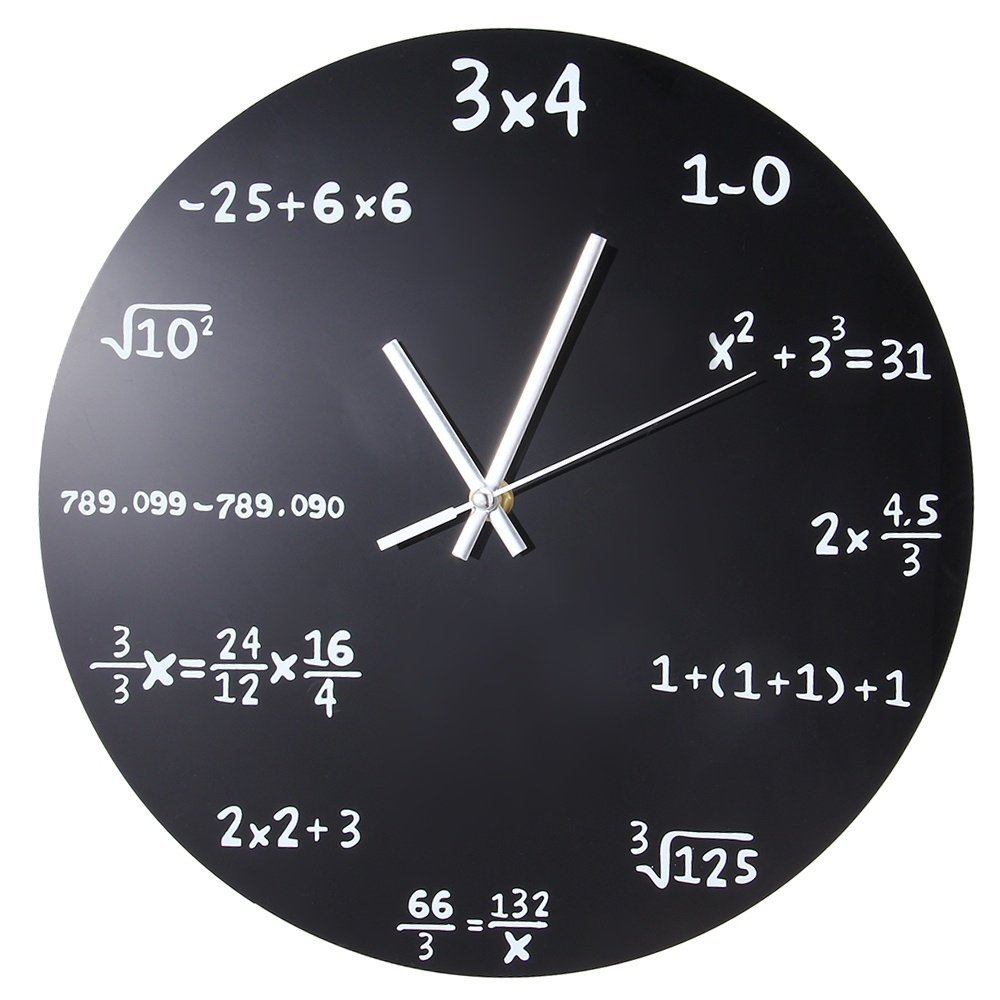 Math Equations Blackboard Clock