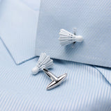 White Shuttlecock Cuff Links