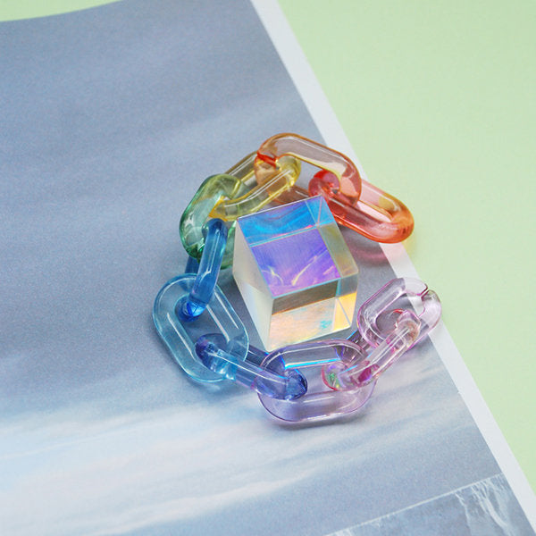 Rainbow Acrylic Chain Bracelet