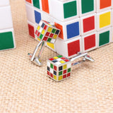 Silver Bold Rubik's Cube Cuff Links