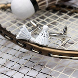 White Shuttlecock Cuff Links