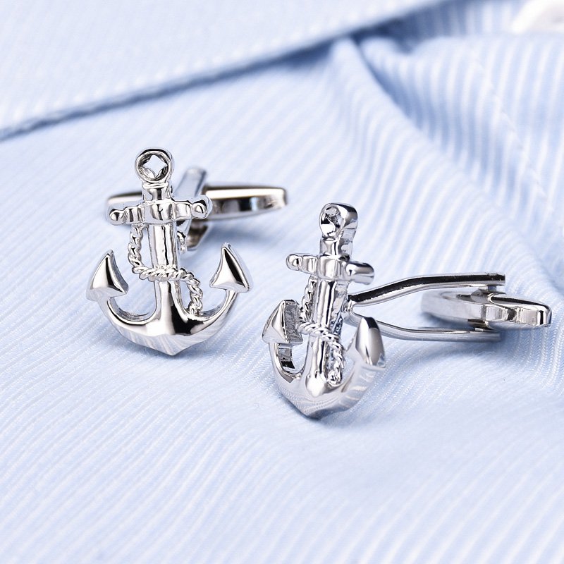 Silver Anchor Cuff Links