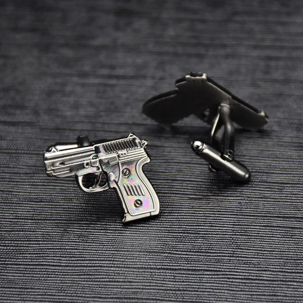 Gun Metal Pistol Cuff Links