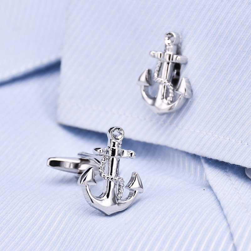 Silver Anchor Cuff Links
