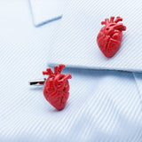 Red Anatomical Hearts Cuff Links