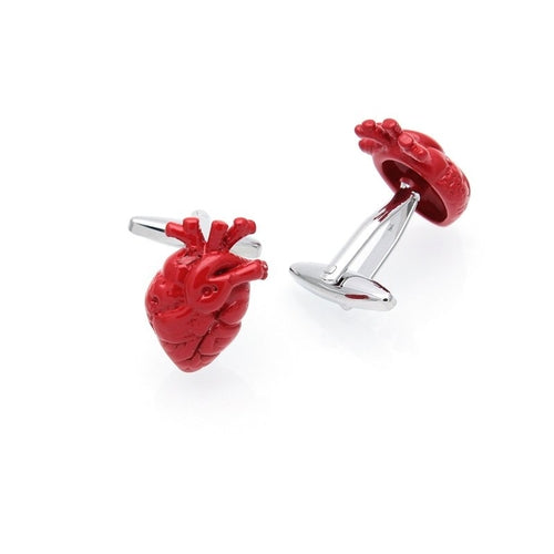 Red Anatomical Hearts Cuff Links