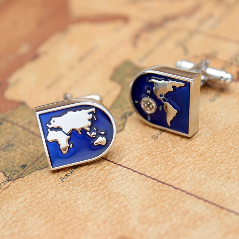 World Map Cuff Links
