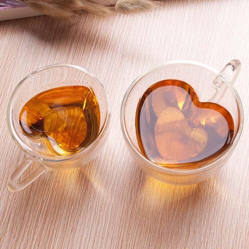 Heart-Shaped Glass Mug