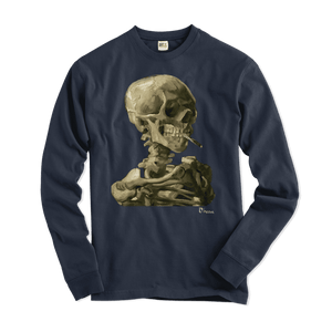 Van Gogh Skull of a Skeleton With Burning Cigarette 1886 Long Sleeve Shirt- 5 Colors