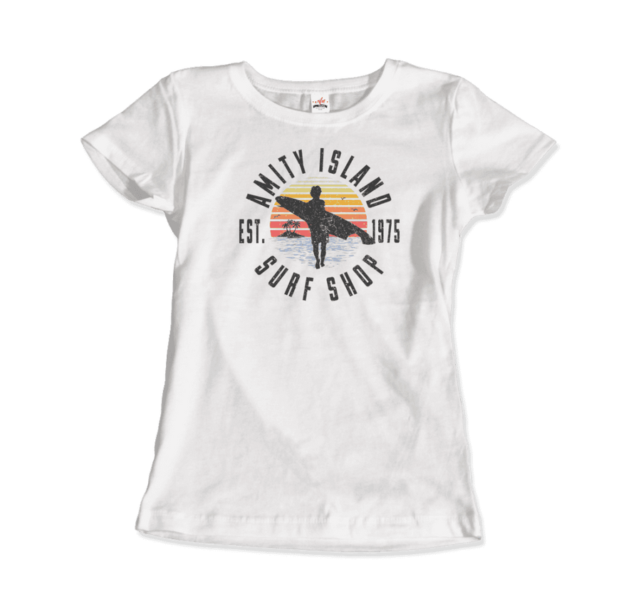 Men's or Women's Amity Island Surf Shop, Jaws T-Shirt- Various Colors