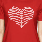 Skeleton Heart Women's T-Shirt- Red