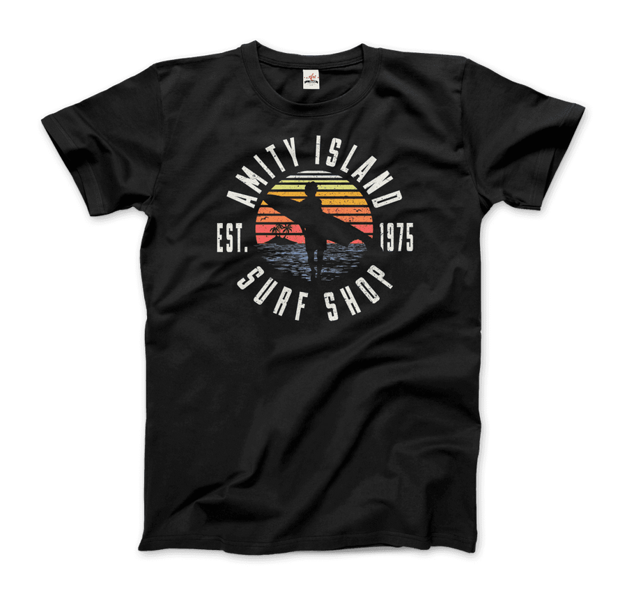 Men's or Women's Amity Island Surf Shop, Jaws T-Shirt- Various Colors