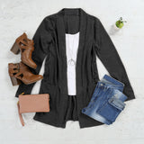 Brushed Melange Open Front Cardigan- 5 Colors