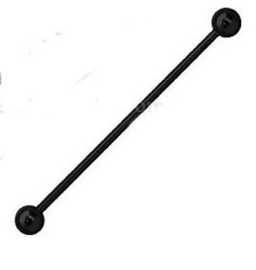 14g Black Titanium Anodized Industrial Barbell Earring