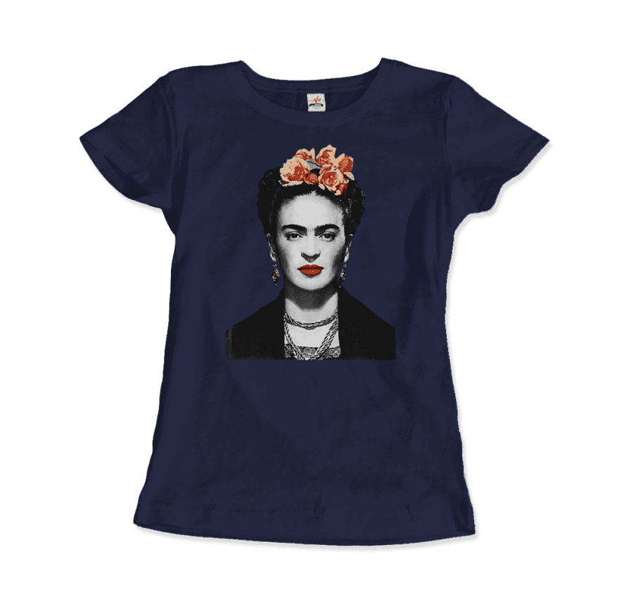 Men's & Women's Frida Kahlo With Flowers Poster Artwork T-Shirt- 5 Colors