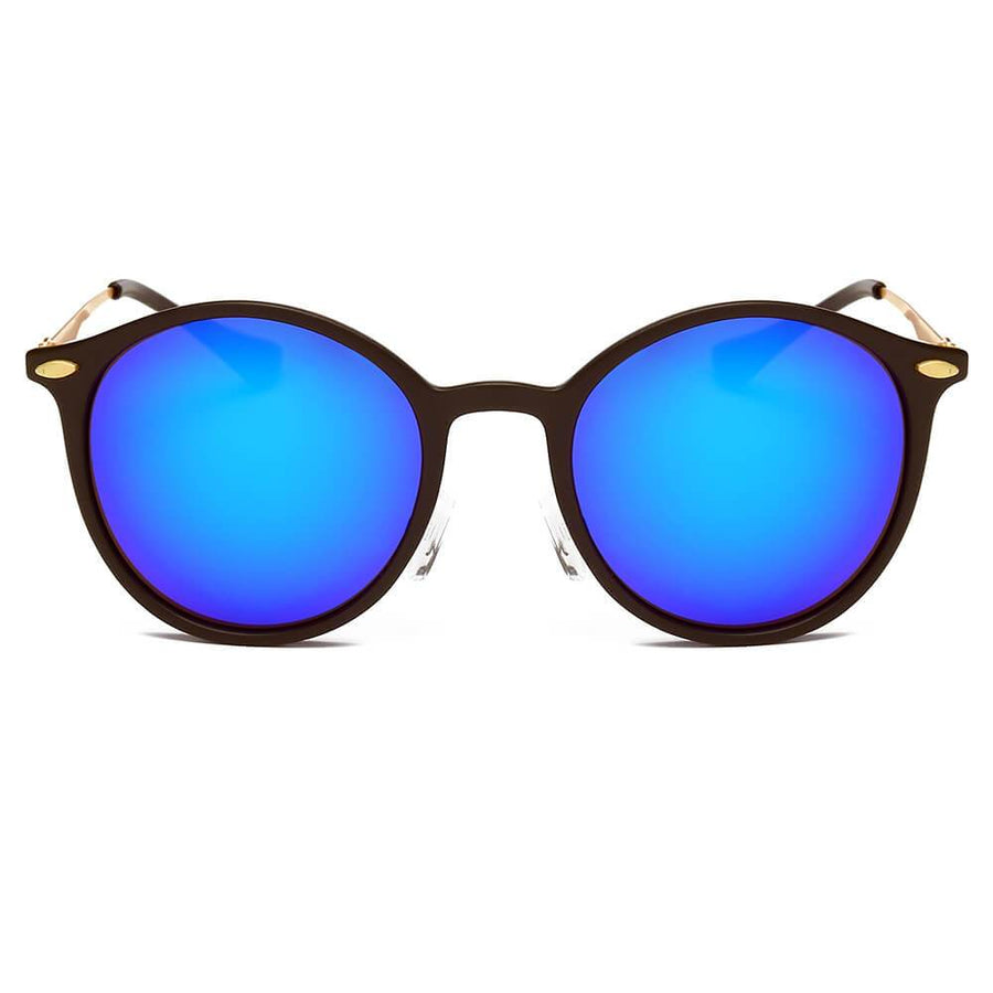 DEWITT Retro Horn Rimmed Keyhole Bridge Round Sunglasses- 4 Colors