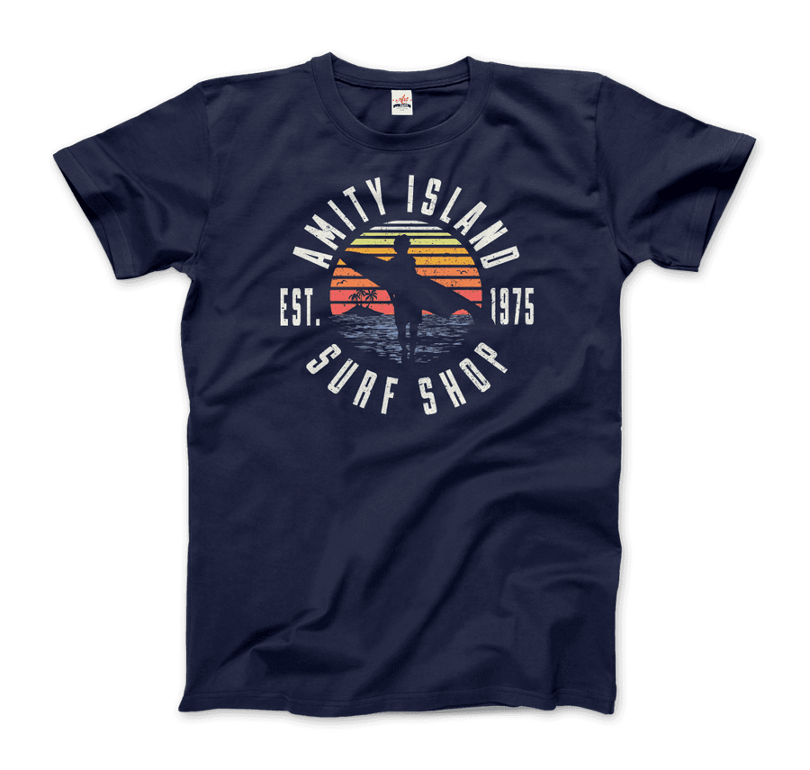 Men's or Women's Amity Island Surf Shop, Jaws T-Shirt- Various Colors