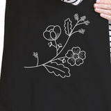 Floral Tote Bag- Black