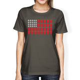 Beer Pong American Flag Women's T-Shirt- Dark Gray