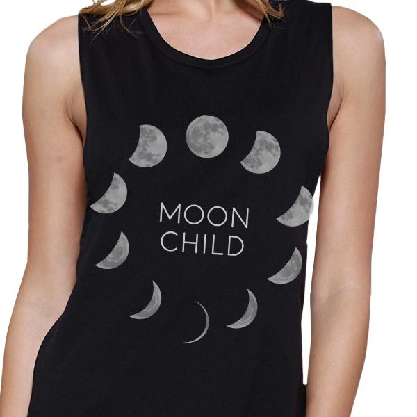 Moon Child Women's Muscle Tee- Black