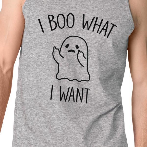 I Boo What I Want Ghost Tank Top- Heather Grey