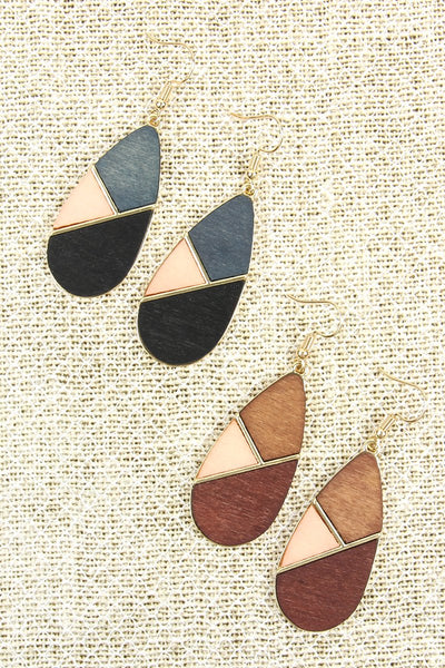 Colored Polygon Teardrop Earrings- 2 Colors