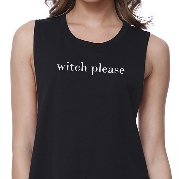 Witch Please Women's Crop Top- Black