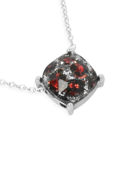 Glitter Cushion Cut Necklace- 4 Colors