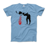 Men's, Women's, or Youth Banksy Lovesick Girl Throwing Up Hearts Artwork T-Shirt- 7 Colors
