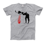 Men's, Women's, or Youth Banksy Lovesick Girl Throwing Up Hearts Artwork T-Shirt- 7 Colors
