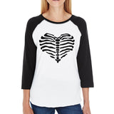 Skeleton Heart Women's Baseball Tee