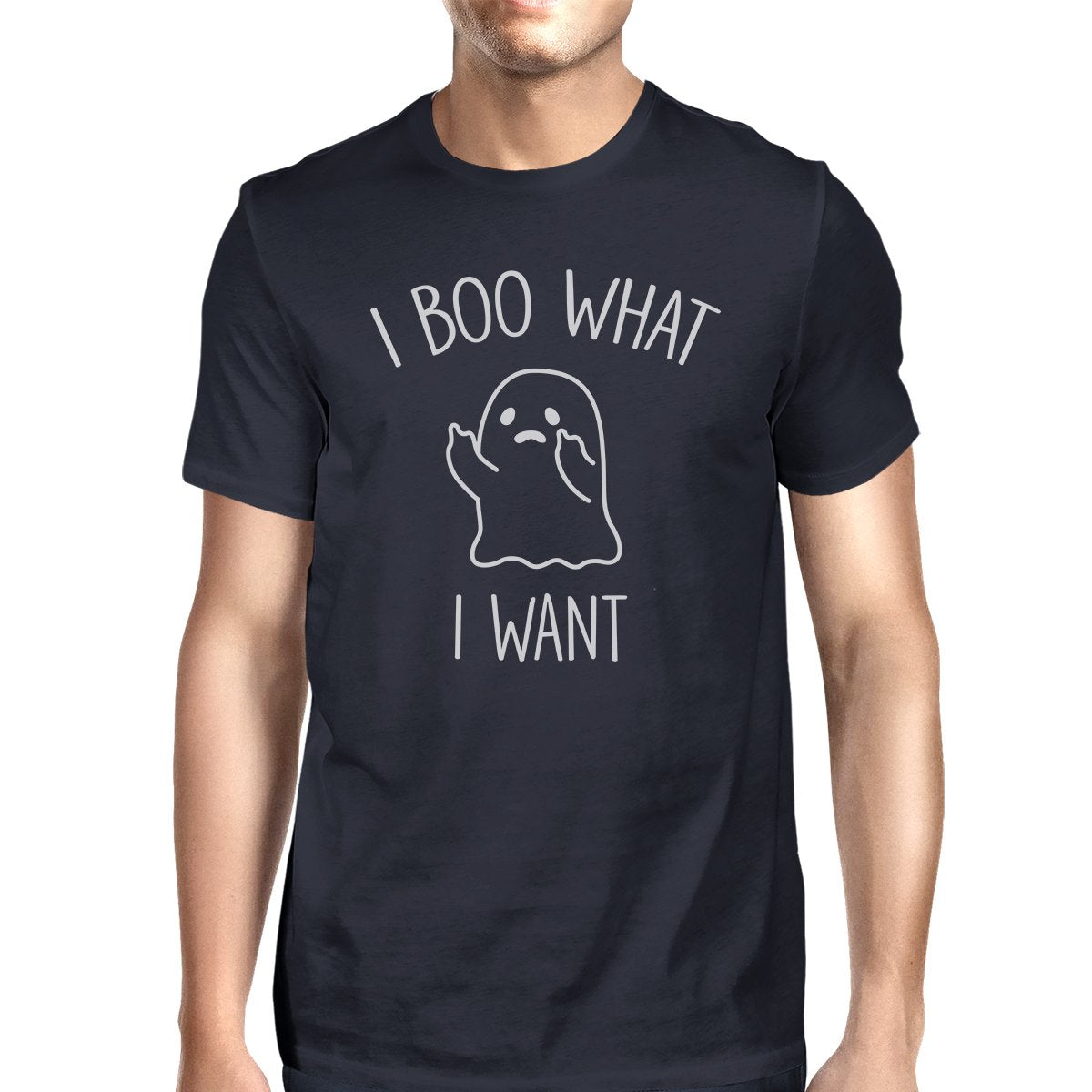 I Boo What I Want Ghost T-Shirt- Navy