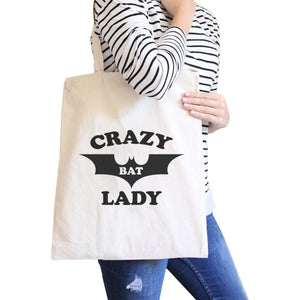 Crazy Bat Lady Tote Bag- Natural