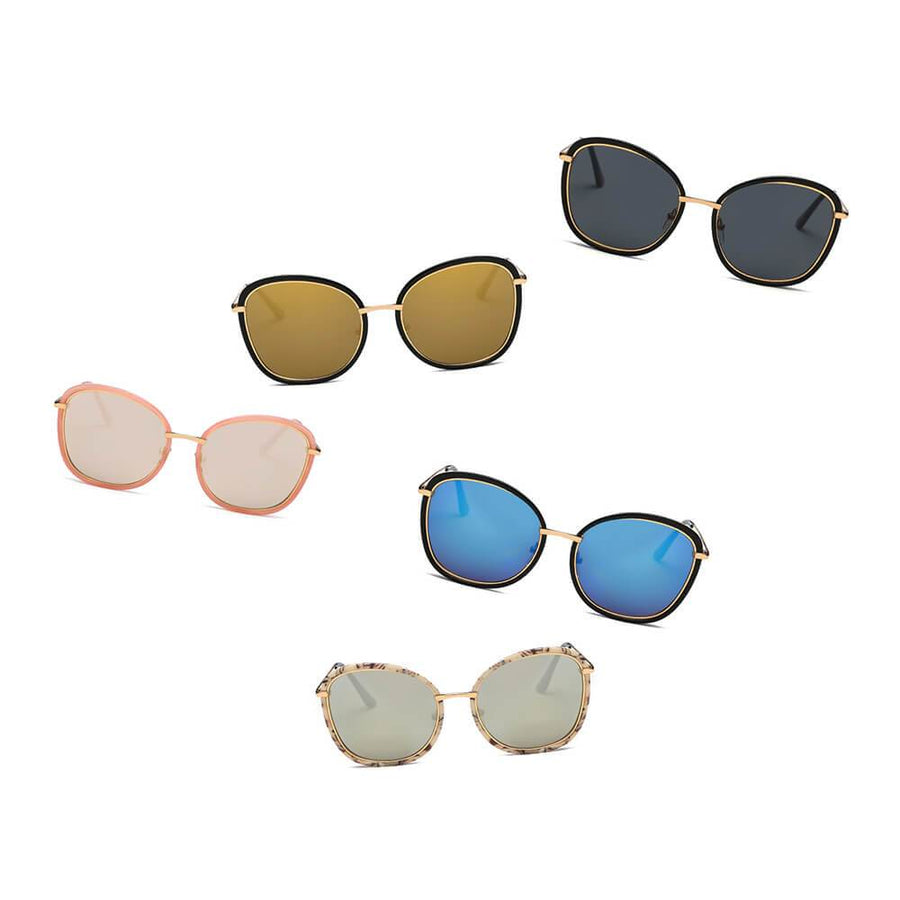 BROOKVILLE | S2003 - Round Cat-Eye Oversized Sunglasses- 5 Colors
