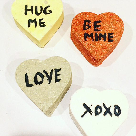 Organic Conversation Heart Bath Bomb- 4 Colors
