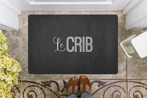 Le Crib Welcome Mat-Black/White