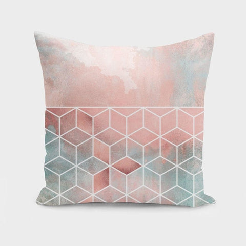 Rose Clouds And Cubes Pillow Case
